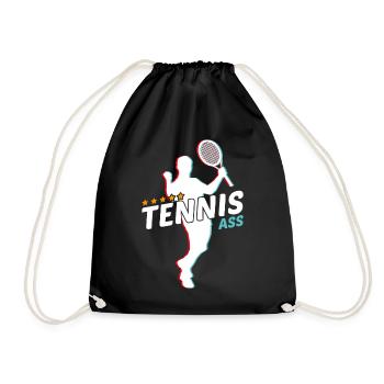 Tennis - Turnbeutel - Schwarz - Vorne