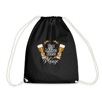 Un million de bières s’il vous plaît - Alcool buveur de bière - Sac de sport léger - noir - Devant