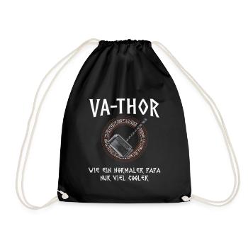 VA-THOR Für den coolsten Papa Episch und Humorvoll - Turnbeutel - Schwarz - Vorne