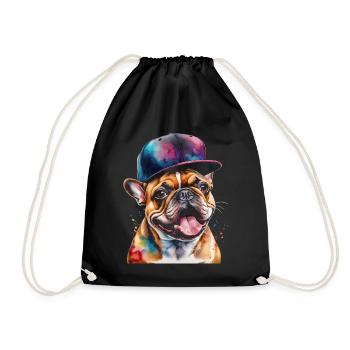 Bouledogue Français Snapback Cap Frenchie Dog - Sac de sport léger - noir - Devant