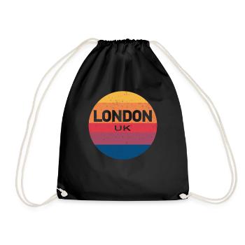 Retro Sunset Souvenir London UK - Drawstring Bag - black - Front