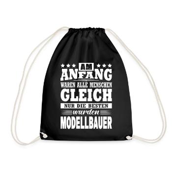 Am Anfang Waren Alle Menschen Gleich Modellbauer - Turnbeutel - Schwarz - Vorne