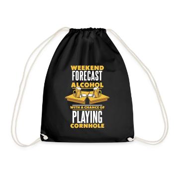 Alcool avec chance de jouer au jeu de cornhole - Sac de sport léger - noir - Devant