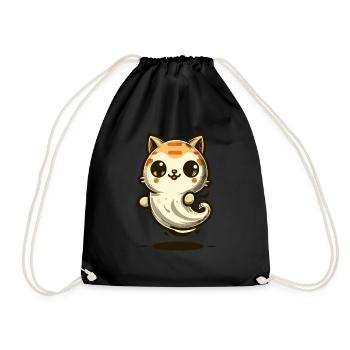Niedliche Geister Katze Kawaii Geist Haustier - Turnbeutel - Schwarz - Vorne