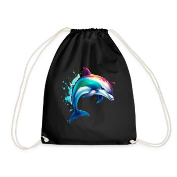 Delfin - Turnbeutel - Schwarz - Vorne