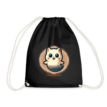 Niedliche Geister Katze Kawaii Geist Haustier - Turnbeutel - Schwarz - Vorne