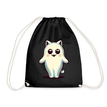 Niedliche Geister Katze Kawaii Geist Haustier - Turnbeutel - Schwarz - Vorne