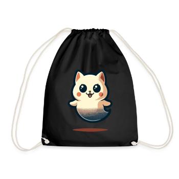 Mignon Fantômes Chat Kawaii Fantôme Animal de compagnie - Sac de sport léger - noir - Devant