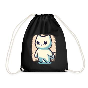 Niedliche Geister Katze Kawaii Geist Haustier - Turnbeutel - Schwarz - Vorne