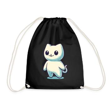 Niedliche Geister Katze Kawaii Geist Haustier - Turnbeutel - Schwarz - Vorne