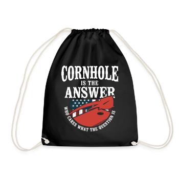 Cornhole Team Bean Bag Player - Drawstring Bag - black - Front