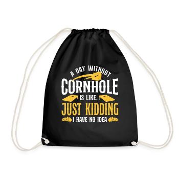 Cornhole Team Bean Bag Player - Drawstring Bag - black - Front