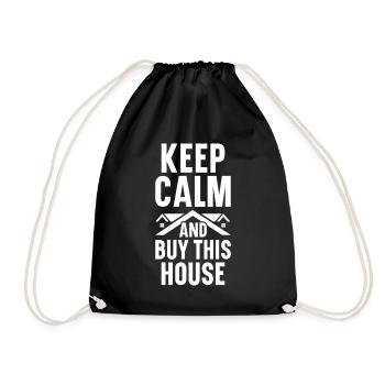 Real Estate Agent House Broker Real Estate Agent Real Estate - Drawstring Bag - black - Front