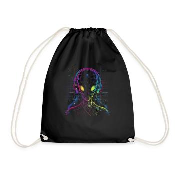 UFO Alien DJ Alien Festival Alien avec écouteurs - Sac de sport léger - noir - Devant