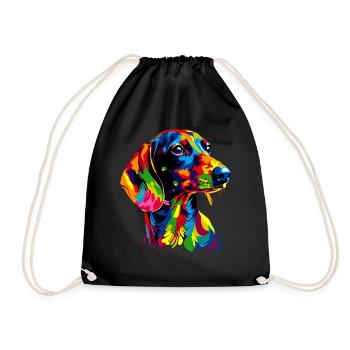 Dachshund, Dachshund, Miniature Dachshund, Dachshund Club, Dachshund - Drawstring Bag - black - Front