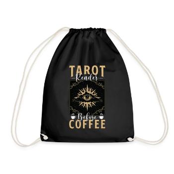 Tarot Reader Before Fortune Telling Coffee Lover - Drawstring Bag - black - Front