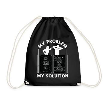 Lecteur de tarot Mon problème Ma solution Pictogramme Papa - Sac de sport léger - noir - Devant
