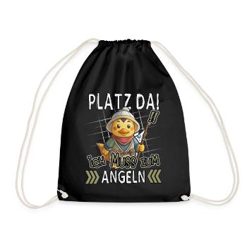 Make room! I have to fish ducks fisherman - Drawstring Bag - black - Front