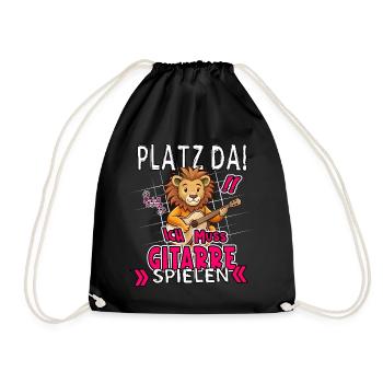 Faites de la place ! Je dois jouer de la guitare drôle de lion - Sac de sport léger - noir - Devant