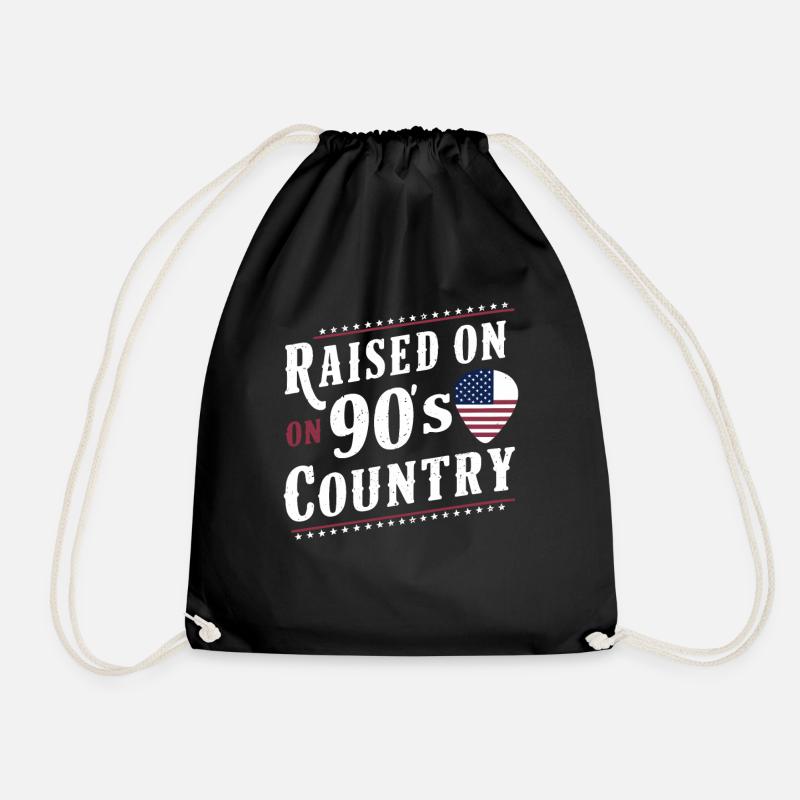 Aufgewachsen Mit 90er Country Musik - Turnbeutel - Schwarz