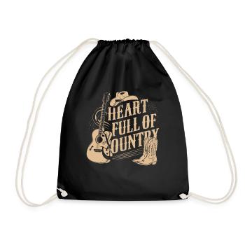 Coeur Pleine Musique Country Cowboy Guitare - Sac de sport léger - noir - Devant