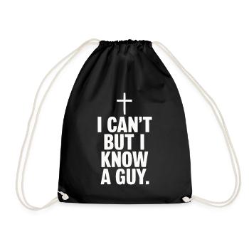Je ne peux pas, mais je connais un gars, Jésus - Sac de sport léger - noir - Devant
