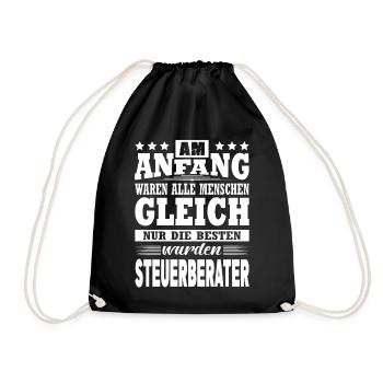 Am Anfang Waren Alle Menschen Gleich Steuerberater - Turnbeutel - Schwarz - Vorne