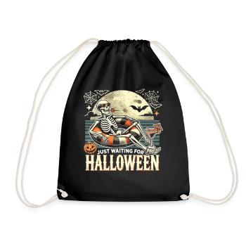 Spooky Cocktail Skeleton Shirt - Drawstring Bag - black - Front