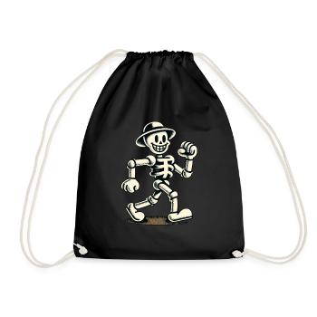 Retro Vintage Cartoon Halloween Costume Decoration - Drawstring Bag - black - Front