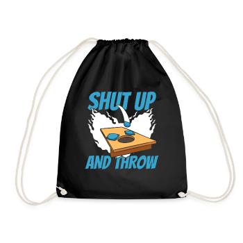 Shut Up And Throw Boards Bean Bag Game - Drawstring Bag - black - Front