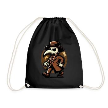 Rétro Vintage Dessin animé Halloween Costume Plague Doctor - Sac de sport léger - noir - Devant