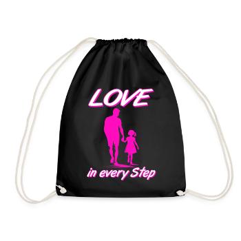 L’amour dans chaque beau-père fille silhouette rose - Sac de sport léger - noir - Devant