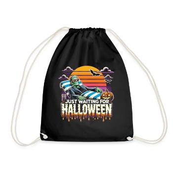 Creepy monster relaxing on the beach - Drawstring Bag - black - Front