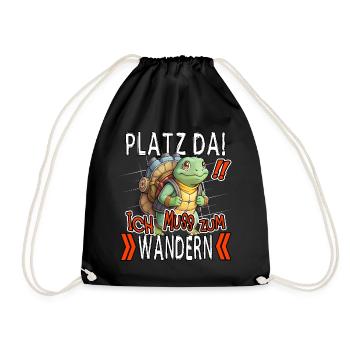 Faites de la place ! Je dois faire de la randonnée tortue drôle - Sac de sport léger - noir - Devant