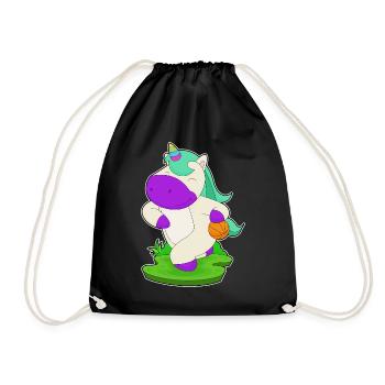 Unicorn Basketball Player Basketball - Drawstring Bag - black - Front