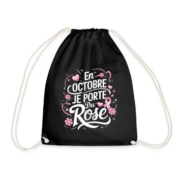 Octobre rose Lutte contre le cancer du sein - Sac de sport léger - noir - Devant