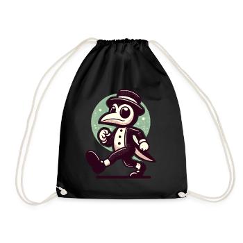 Retro Vintage Cartoon Halloween Costume Decoration - Drawstring Bag - black - Front