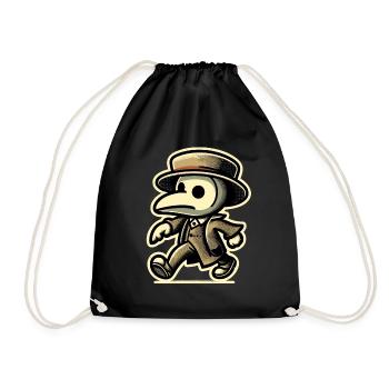 Retro Vintage Cartoon Halloween Kostüm Deko - Turnbeutel - Schwarz - Vorne