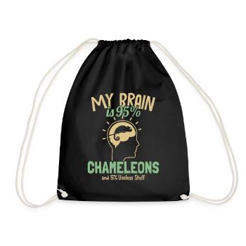 Mon cerveau est composé à 95% de caméléons Veiled Panther Lover - Sac de sport léger - noir - Devant