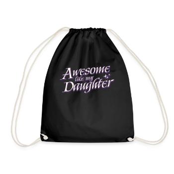Super Wie Meine Tochter Vatertagsgeschenk Väter - Turnbeutel - Schwarz - Vorne