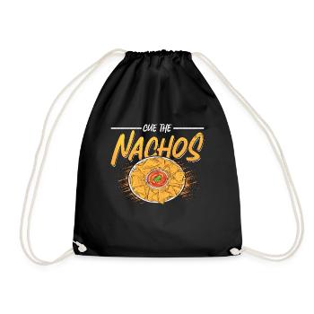 Nachos Cue The Nachos Mexican Food Enthusiast - Drawstring Bag - black - Front