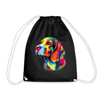Beagle Welpe Popart Süßer Hund Bunte Farben Beagle - Turnbeutel - Schwarz - Vorne