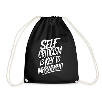 Self-criticism is the key to improvement - Drawstring Bag - black - Front
