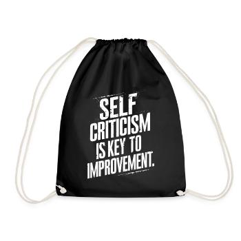 Self-criticism is the key to improvement - Drawstring Bag - black - Front