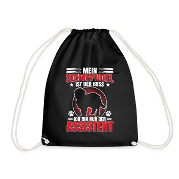 Sheep Poodle is the Old German Herding Dog - Drawstring Bag - black - Front
