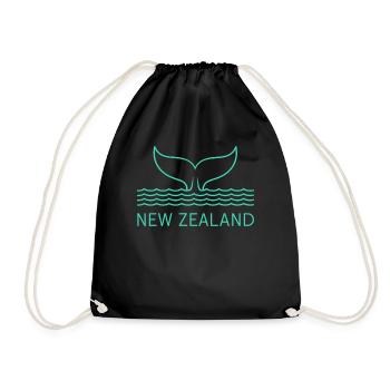 New Zealand Souvenir Walflosse Design - Turnbeutel - Schwarz - Vorne