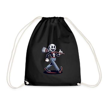 Dessin animé rétro balai de sorcière Magic Vintage Design - Sac de sport léger - noir - Devant