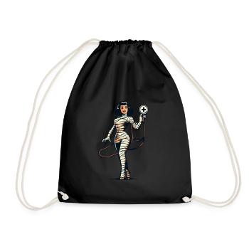 Nurse Mummy Caregiver Physician Assistant Style - Drawstring Bag - black - Front