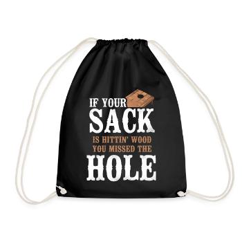 Cornhole Team Bean Bag Player - Drawstring Bag - black - Front