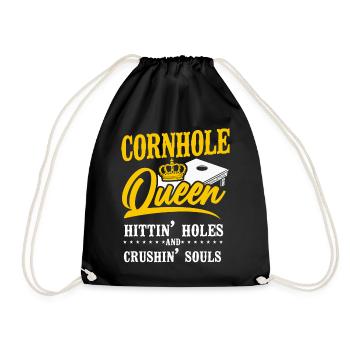 Cornhole Team Bean Bag Player - Drawstring Bag - black - Front